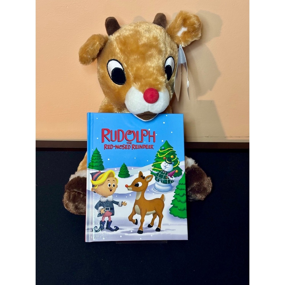 Kohls Cares Rudolph the Red-Nosed Reindeer Plush and Hardcover Book Bundle NEW